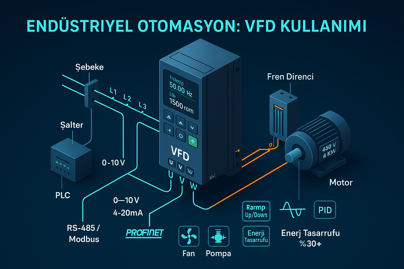 Endüstriyel Otomasyonda VFD Kullanımı ve Enerji Tasarrufu